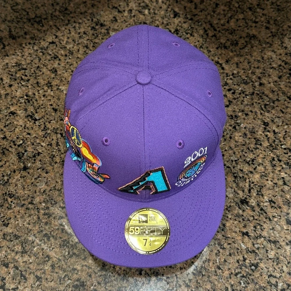 Arizona Diamondbacks New Era 59FIFTY Hat‎ 7 1/4 Purple 2001 World Series New